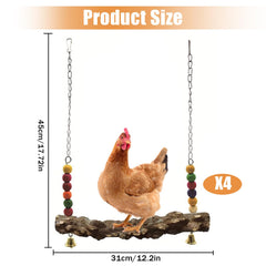 MdakeGo natural wood chicken perch for safe footing in the coop.
