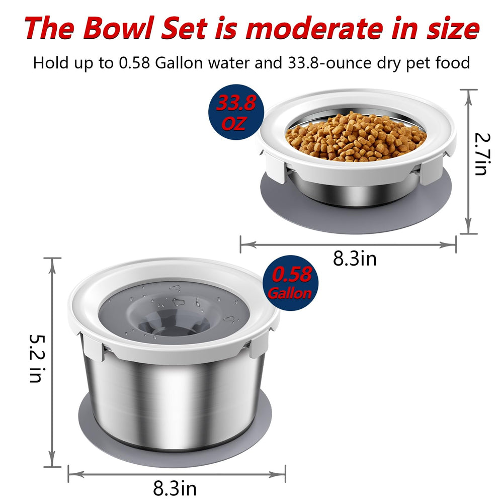 Mdupw dog food bowl close-up highlighting sturdy stainless steel and capacity.