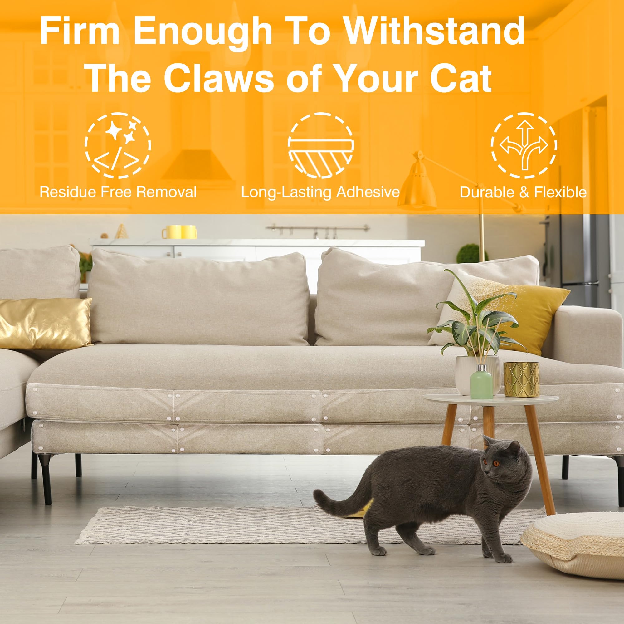 mdzysj cat-scratch-protector closeup demonstrates durable clear layer protecting leather and fabric.