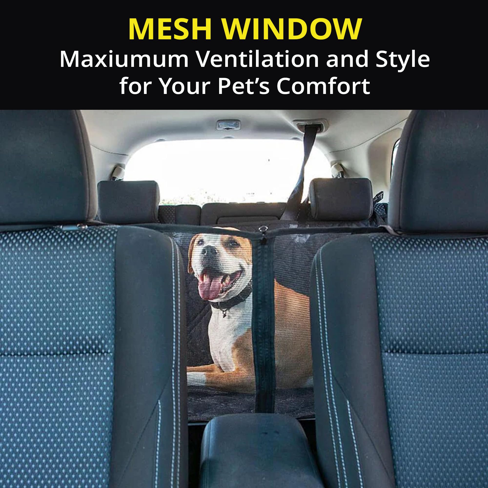 Meadowlark dog seat cover full-coverage design keeps backseat clean and protected