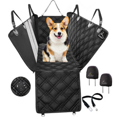 Meadowlark dog seat cover with mesh window improves visibility and airflow on rides