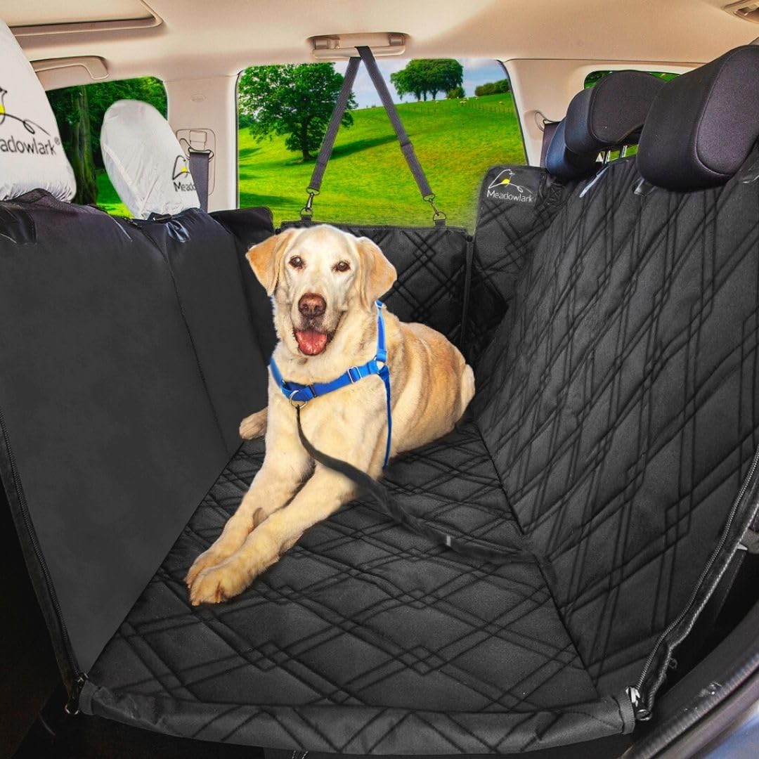 Meadowlark dog seat cover with side flaps for full protection and easy cleaning