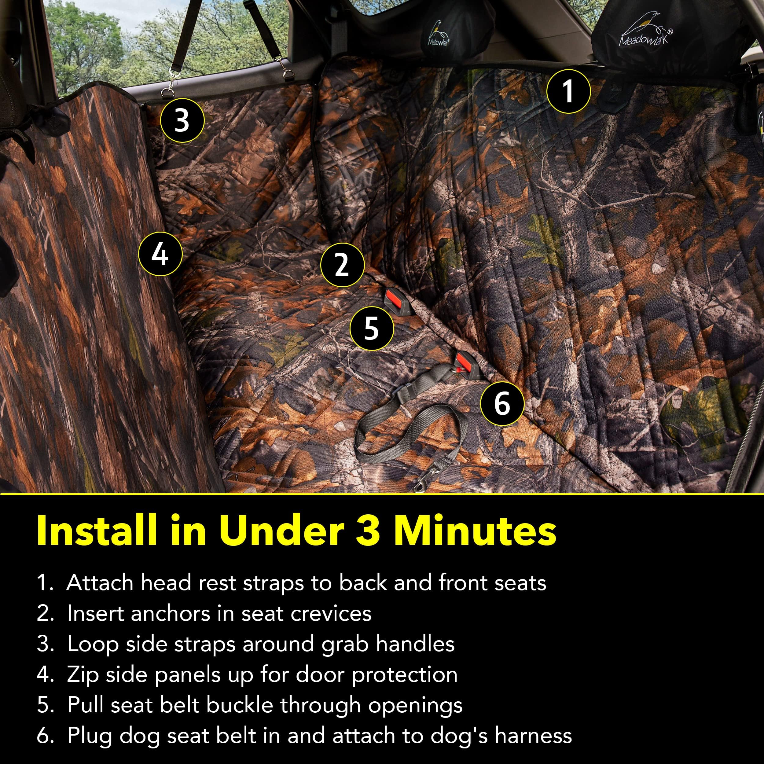 Meadowlark Premium Hammock Seat Cover headrest covers protect upholstery on long trips.