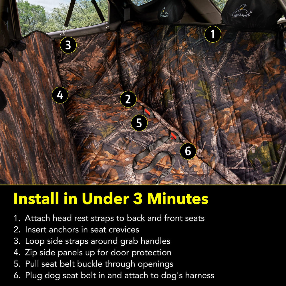 Meadowlark Premium Hammock Seat Cover headrest covers protect upholstery on long trips.