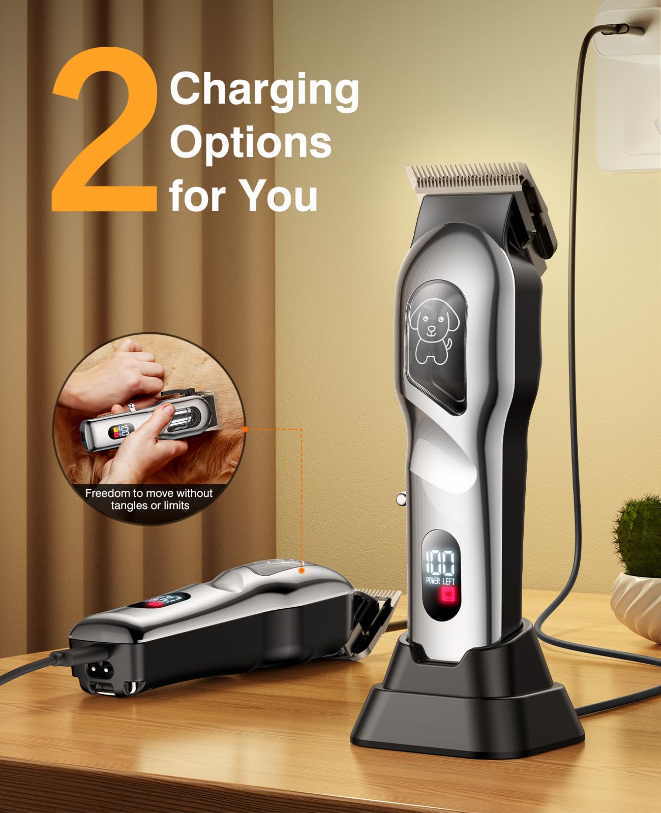 Mearens grooming kit accessories image with scissors, comb, USB cable
