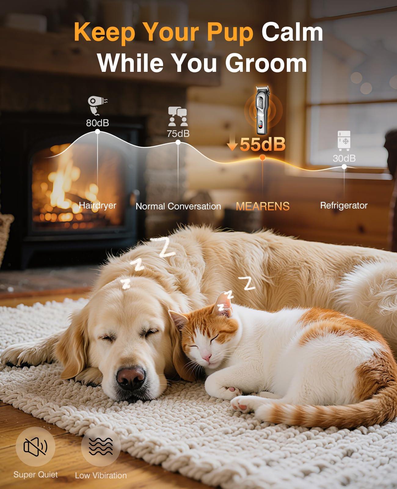 Mearens dog grooming kit motor shows high-speed performance