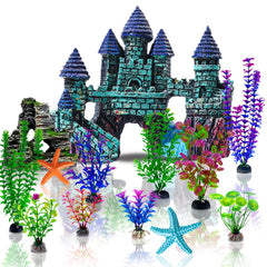 Mechpia castillo decorativo para acuario crea refugio y color