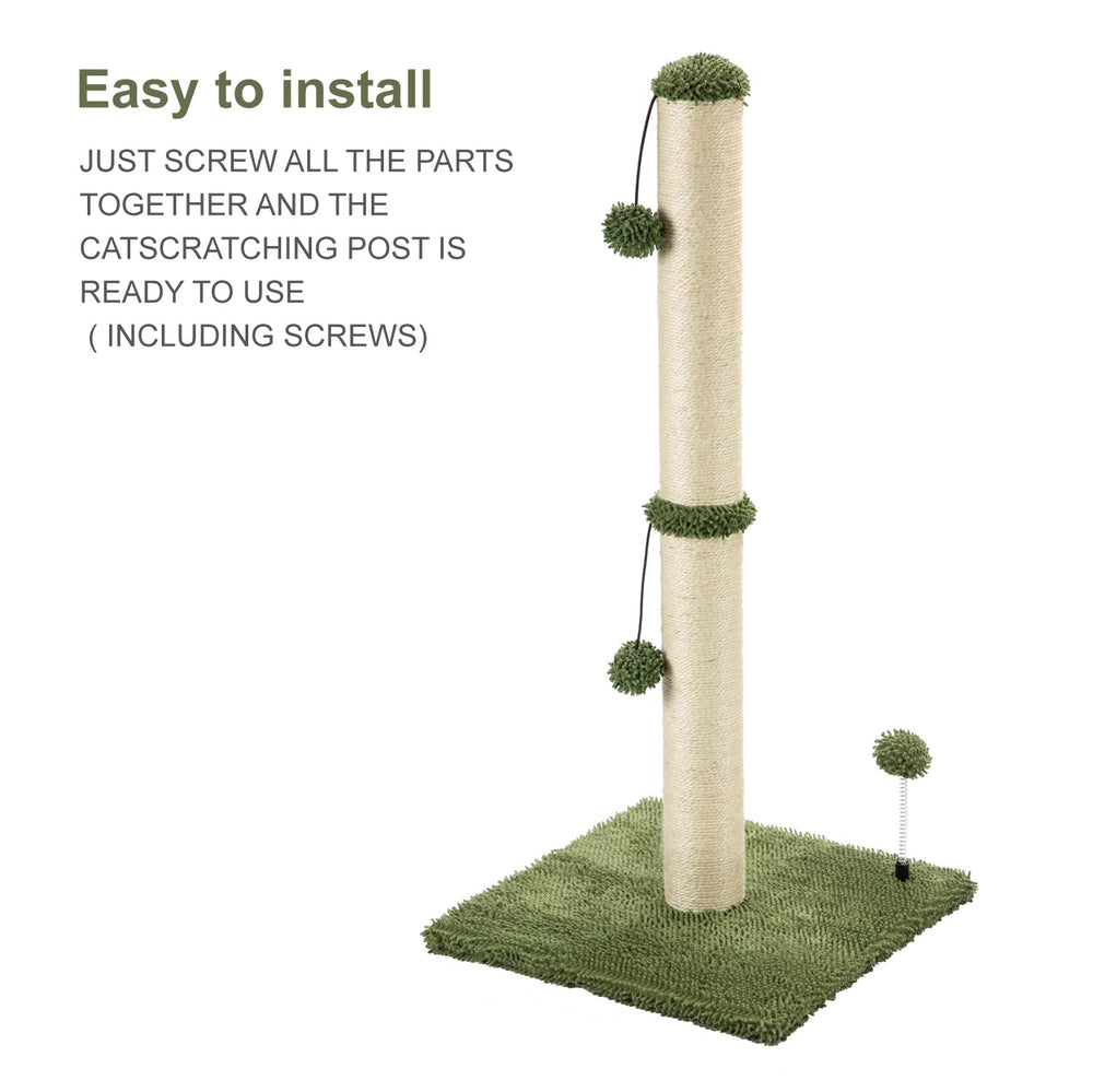 MECOOL 34-inch cat tree supports kittens and adults in compact spaces.