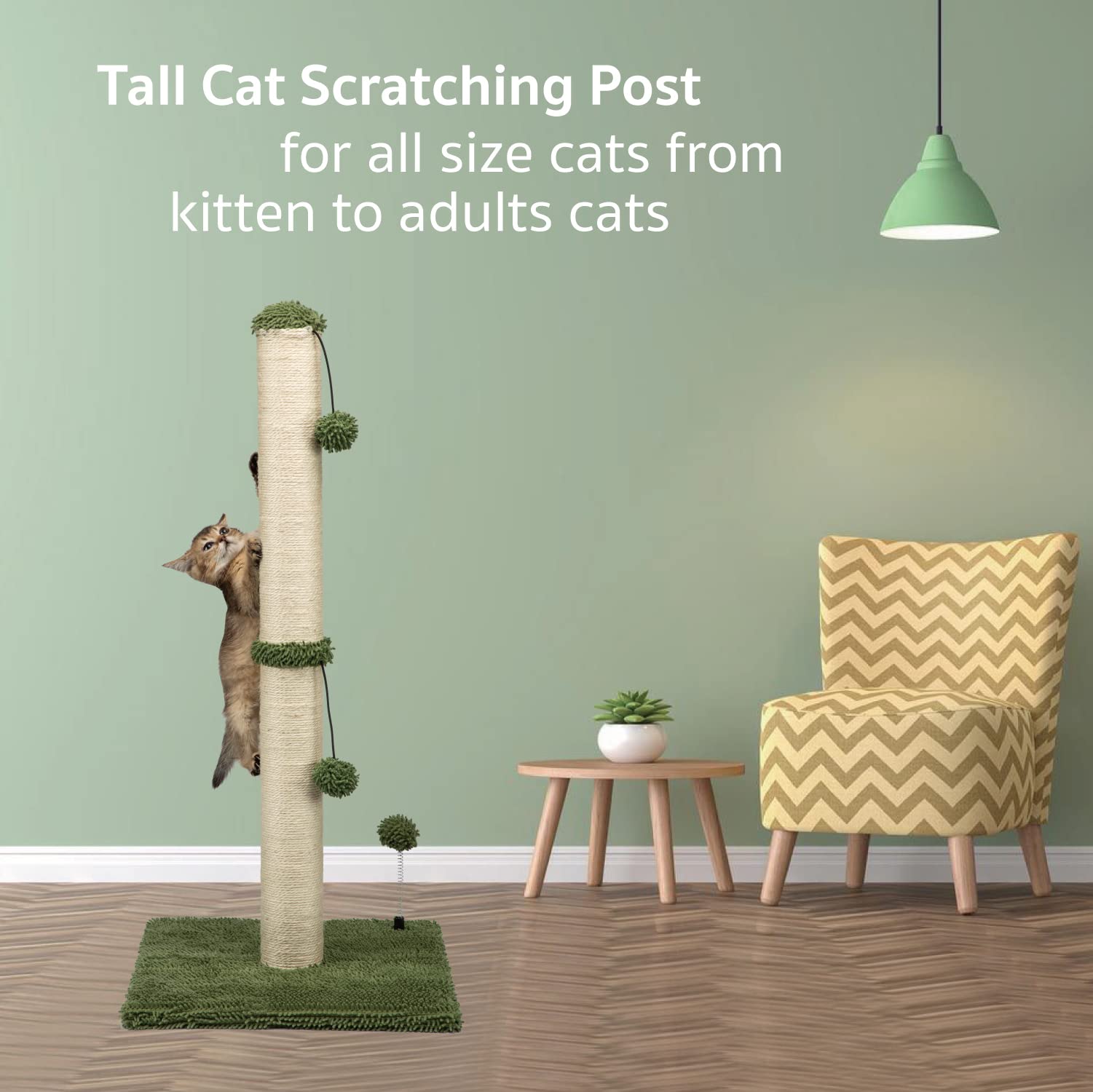 MECOOL 34-inch tall post features weighted MDF base for stable use.