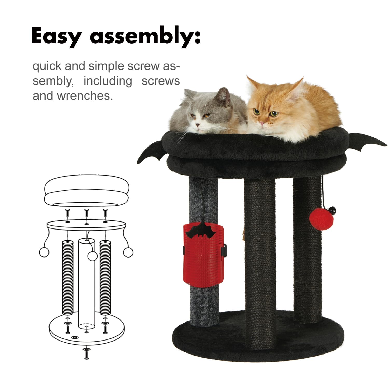 MECOOL 4in1 cat tree base-stability features a solid triangular design