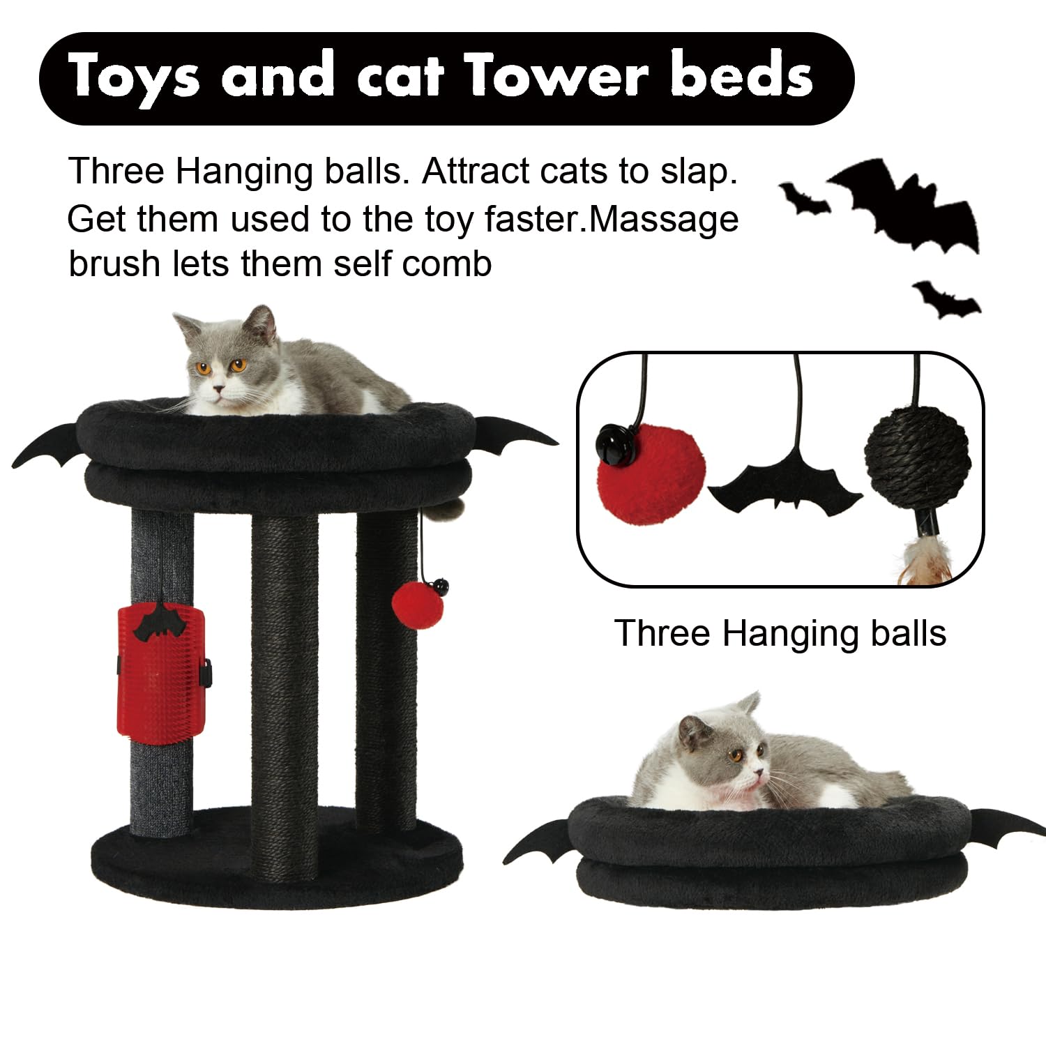 MECOOL 4in1 cat tree cat-bed-nest cozy resting space for naps