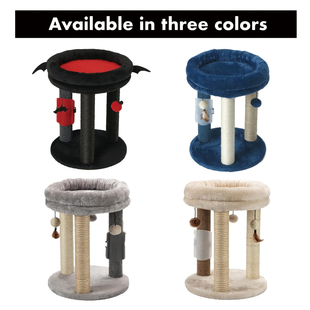 MECOOL 4in1 cat tree massage-brush assists self-grooming and fur collection