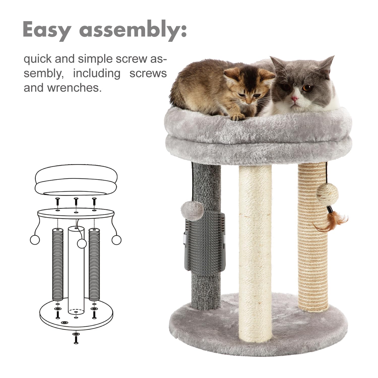 MECOOL assembly-friendly cat tree with clear instructions for quick setup