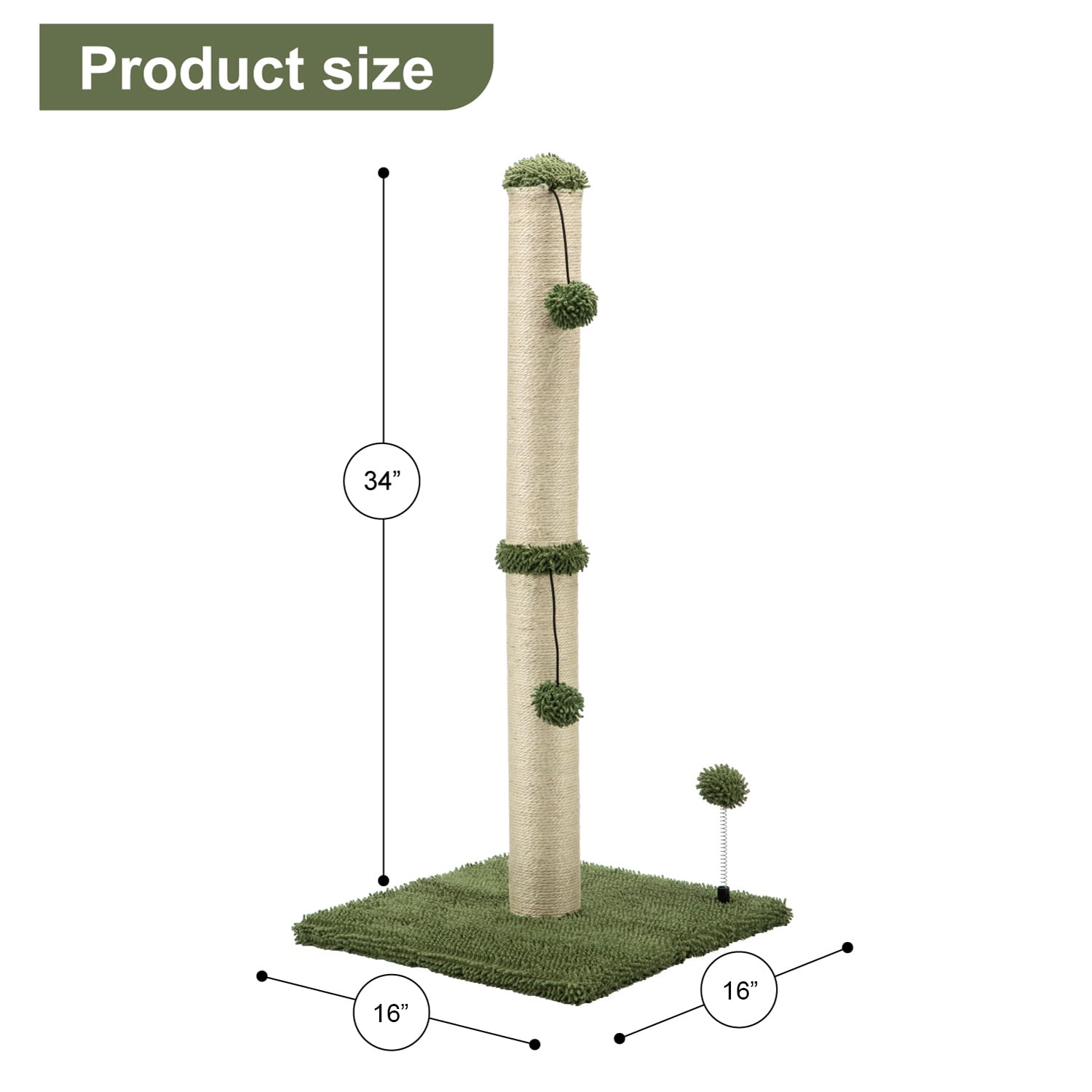 MECOOL cat post with hanging ball invites interactive indoor play.