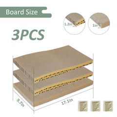 MECOOL cat scratching board box view highlights the included lounge box