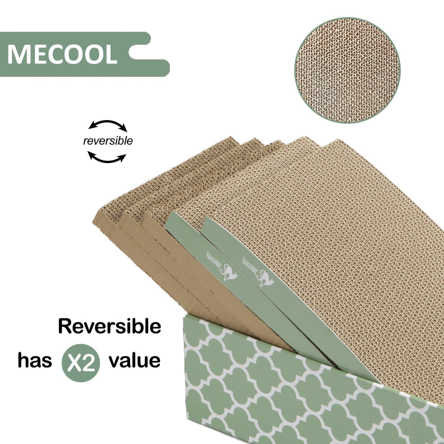 MECOOL Cat Scratching Board flat boards provide durable surfaces for daily scratching.