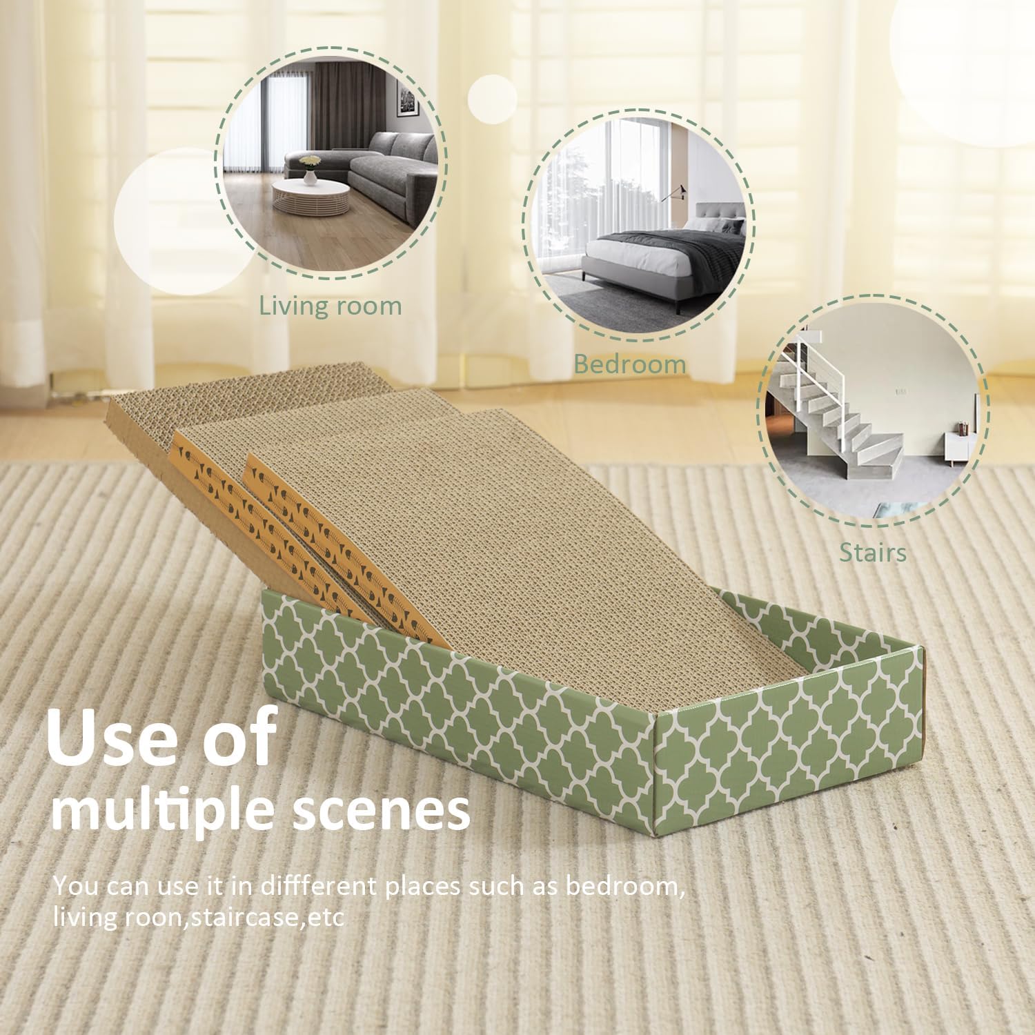MECOOL cat scratching board lounge bed ready for a nap