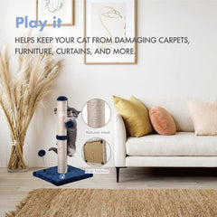 MECOOL 22-inch tall post shown in a cozy living room setup