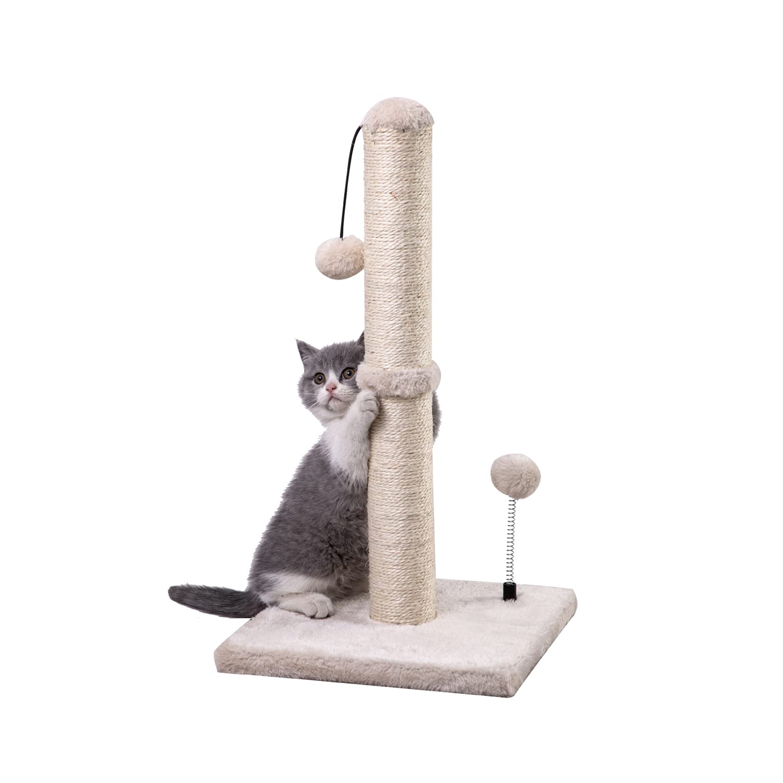 MECOOL cat scratching post base demonstrates sturdy construction for durable scratching and furniture protection.