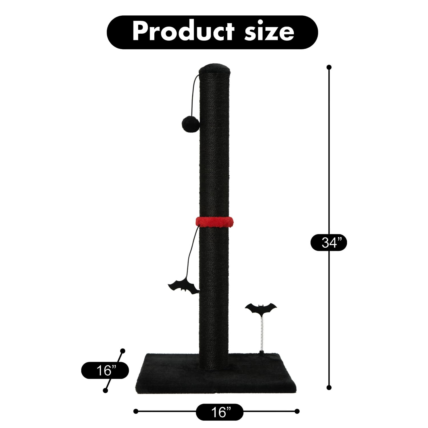 MECOOL cat scratching post indoor-use black-finish matches modern décor
