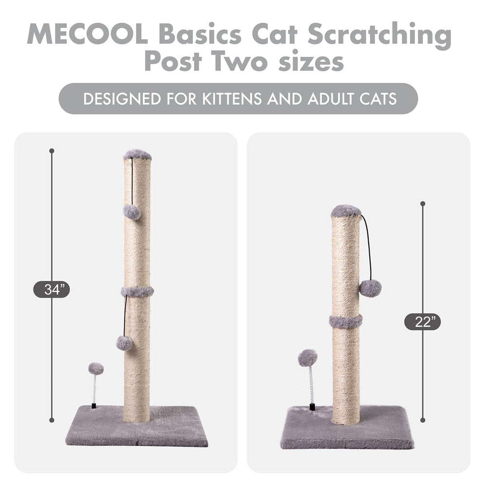 MECOOL cat scratching post placed near bed or window fits living spaces.