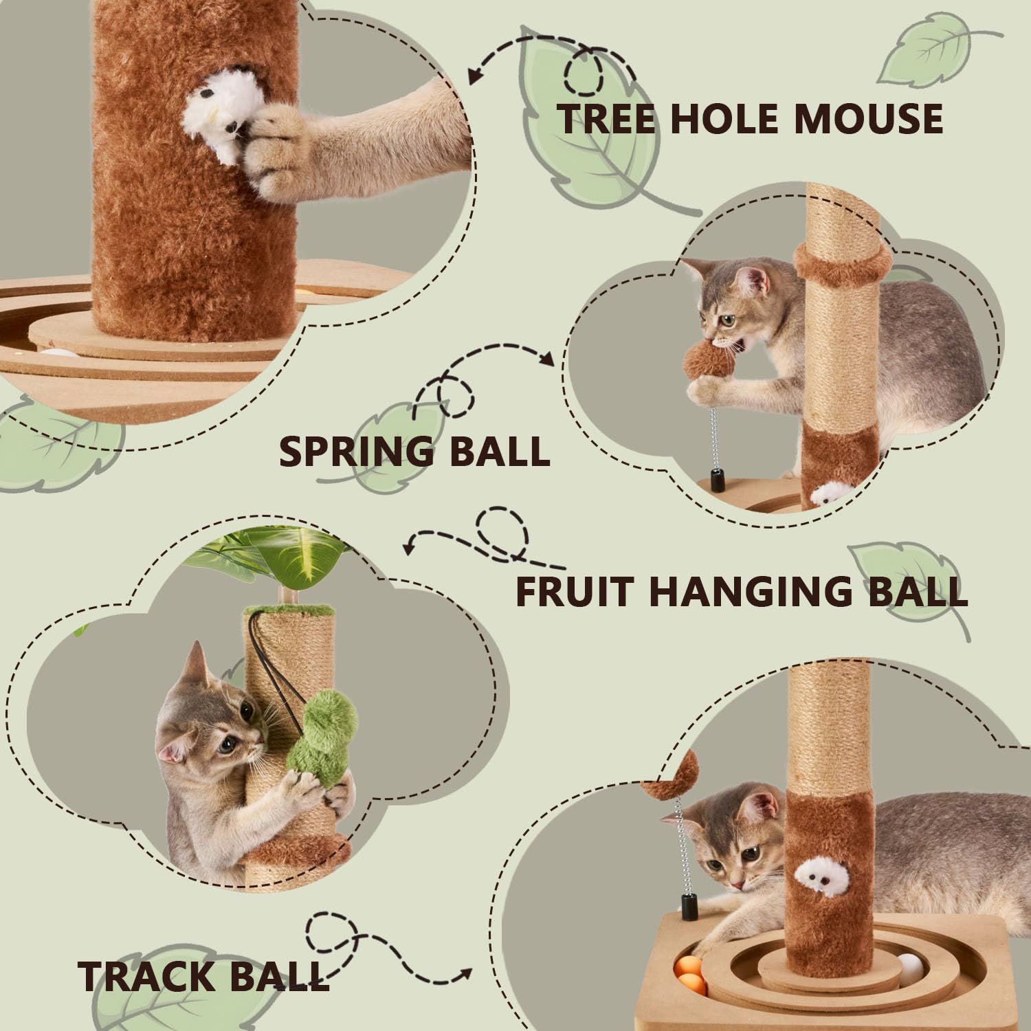 MECOOL plant-design pillar blends with home décor while entertaining cats.