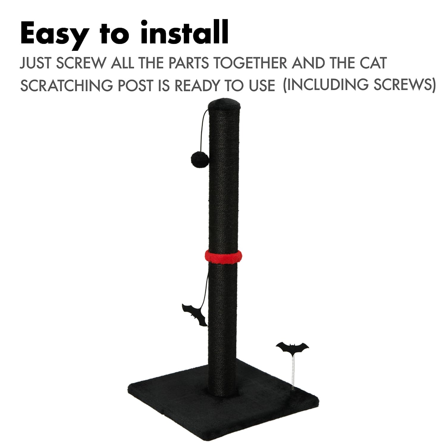 MECOOL cat scratching post plush-top adds comfortable contact and grip