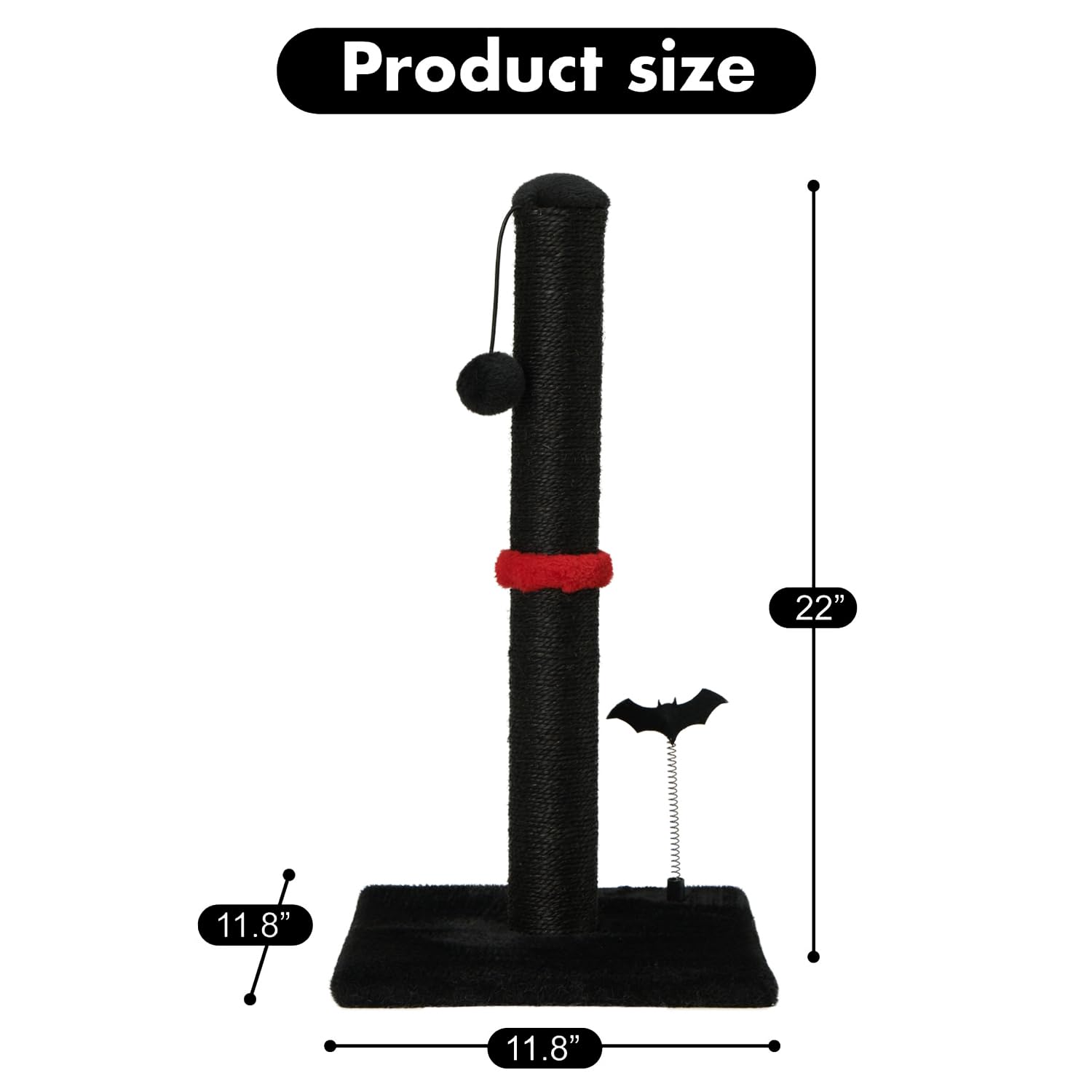 MECOOL cat scratching post sturdy base MDF—tip-resistant stand