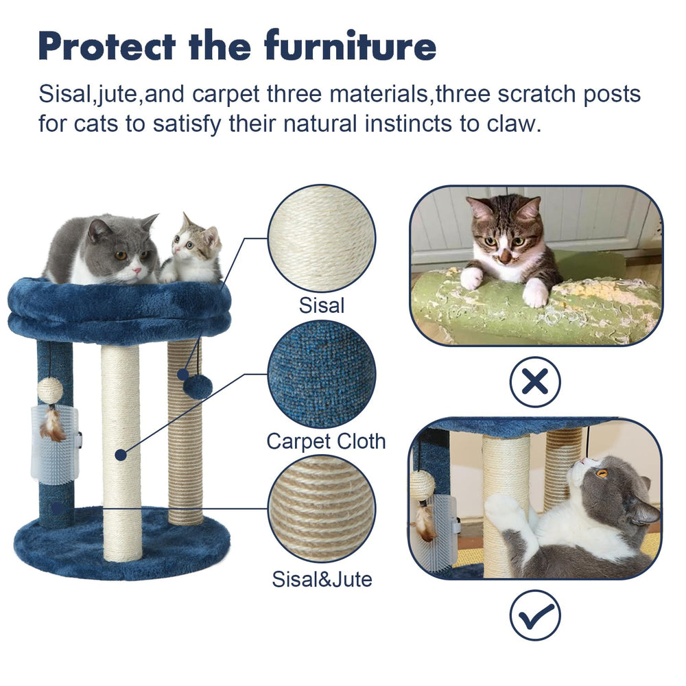 MECOOL cat scratching post tree bed nest highlights cozy resting spot