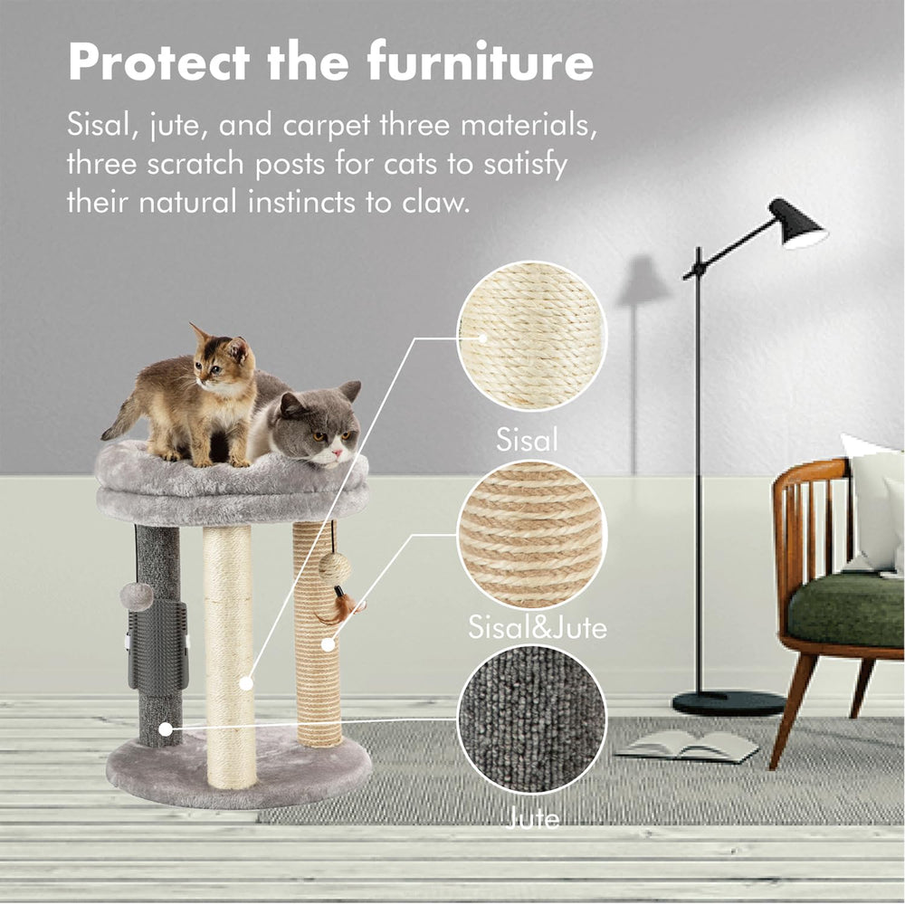 MECOOL cat tree with sisal posts encourages scratching and furniture protection