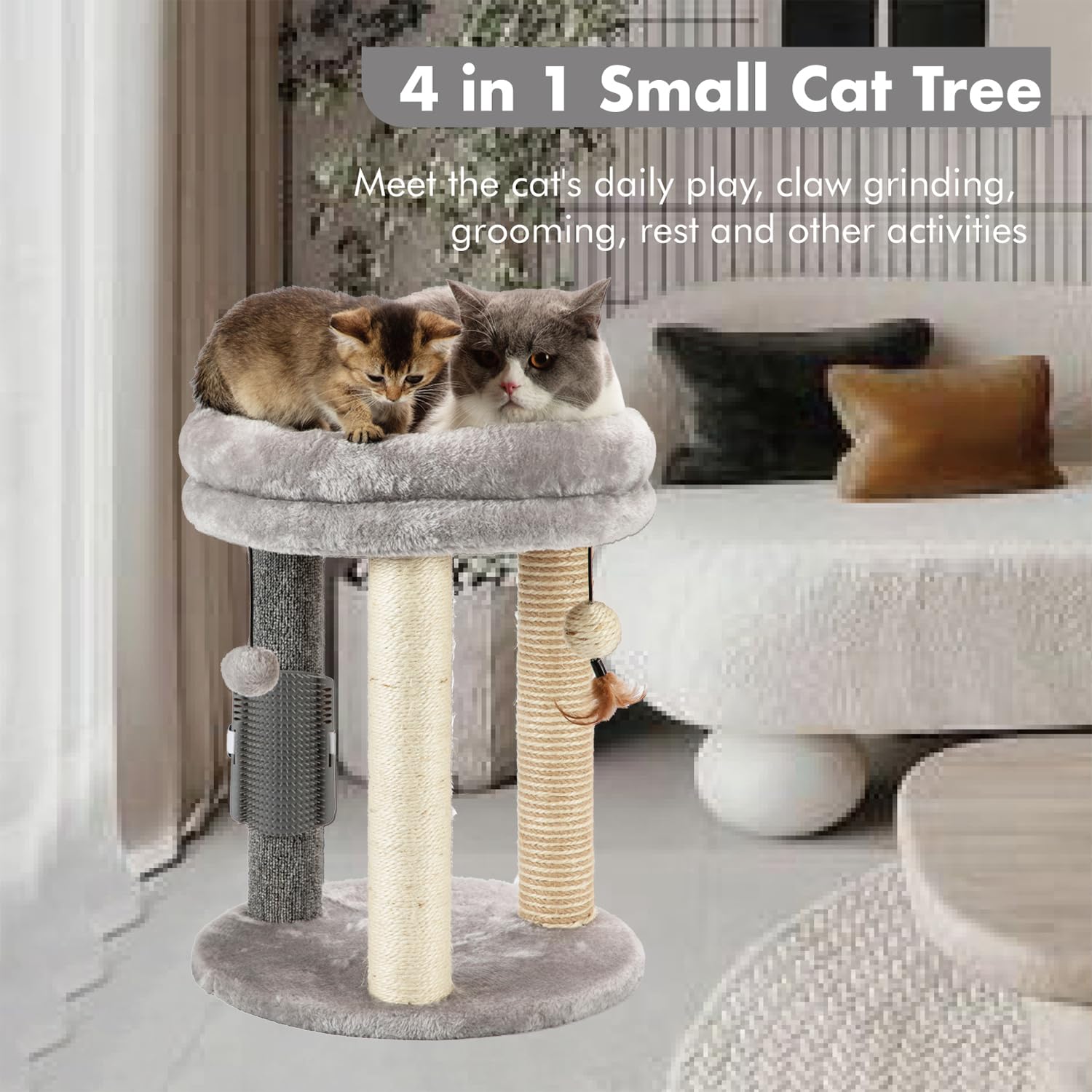 MECOOL cat tree soft bed nest provides a cozy resting spot for kittens and cats