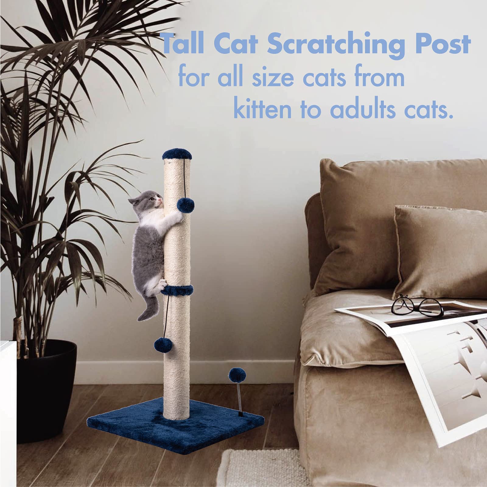 MECOOL natural sisal rope pillars shown for durable scratching