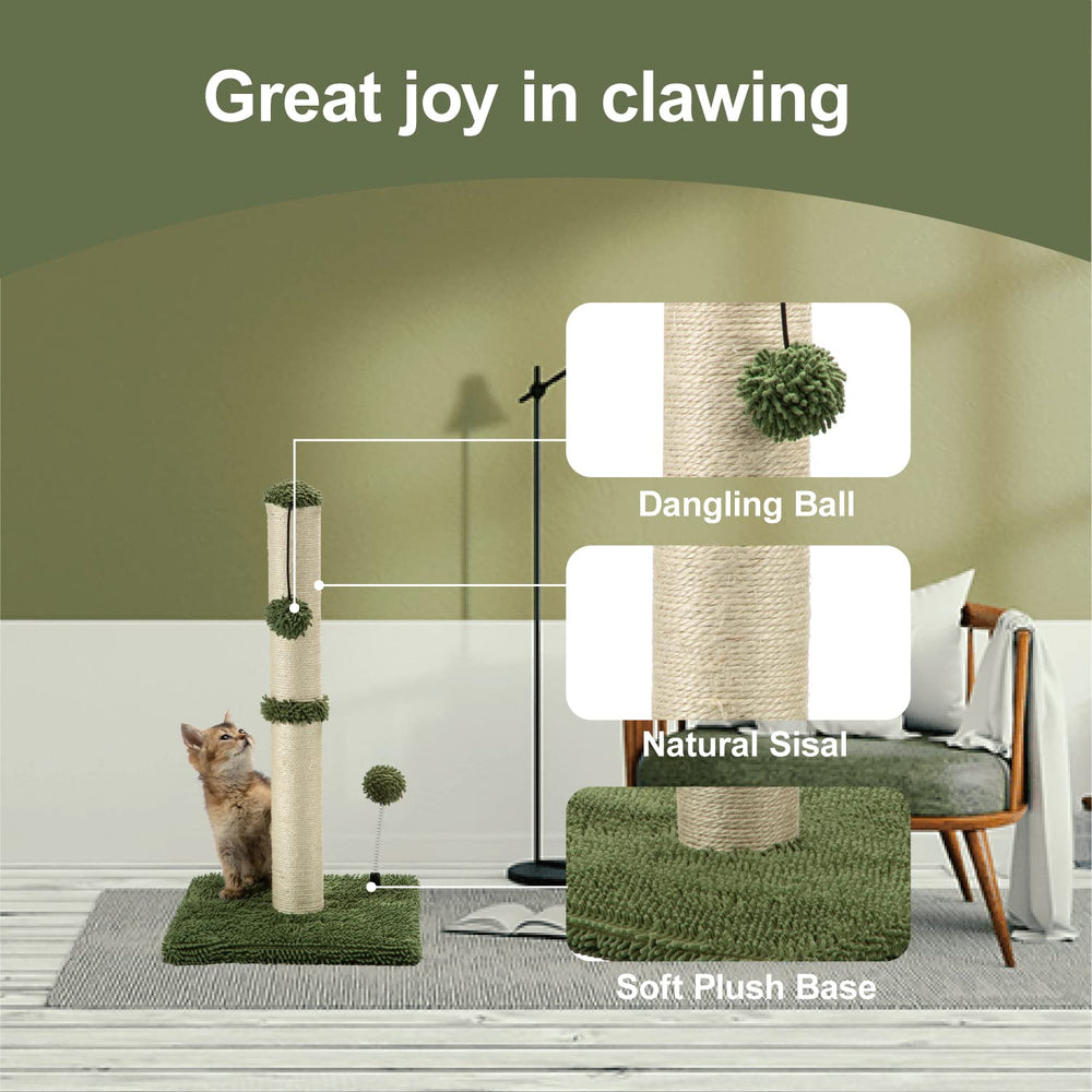 MECOOL premium basics sisal rope pillars provide durable feline scratching surface
