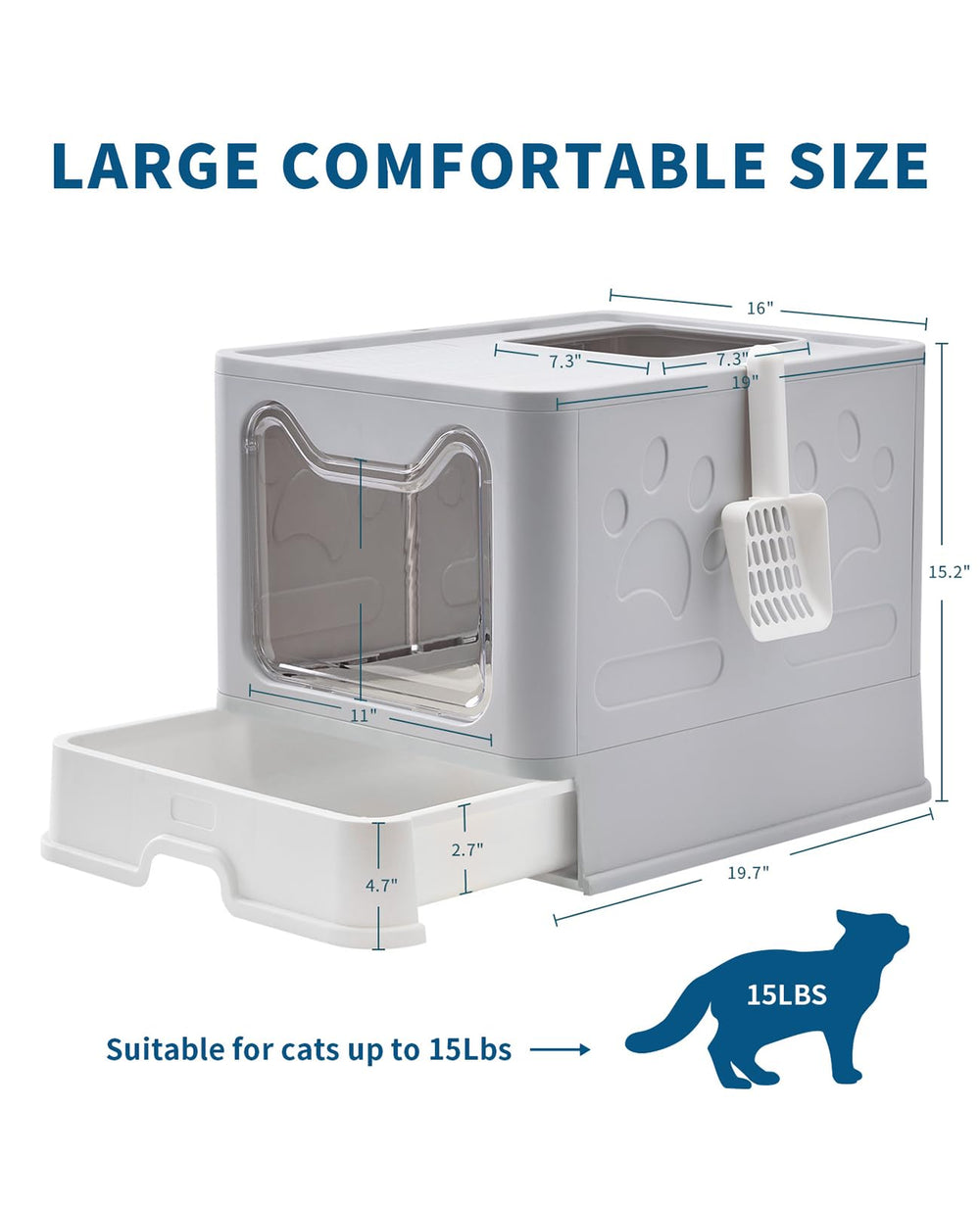 Medario foldable litter box setup for compact storage and travel use