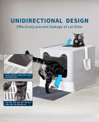 Medario litter box with top exit demonstrates privacy and convenient access