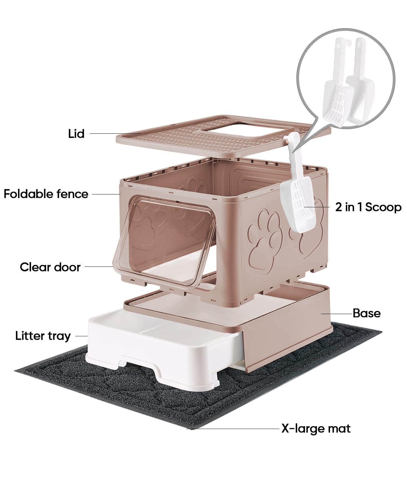 Medario foldable litter box for easy storage and travel.