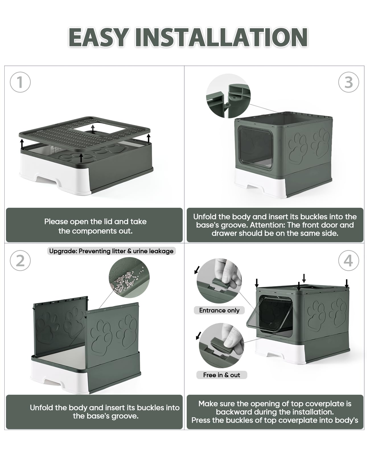 Medario pull-out drawer enables easy litter cleaning with minimal effort