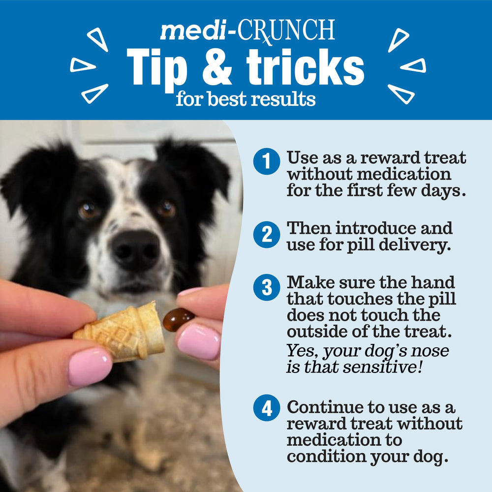 Medi-Crunch packaging reveals 30-count and low-fat, natural ingredients.