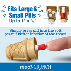 Medi-Crunch pill-wrap closeup showing easy capsule placement.