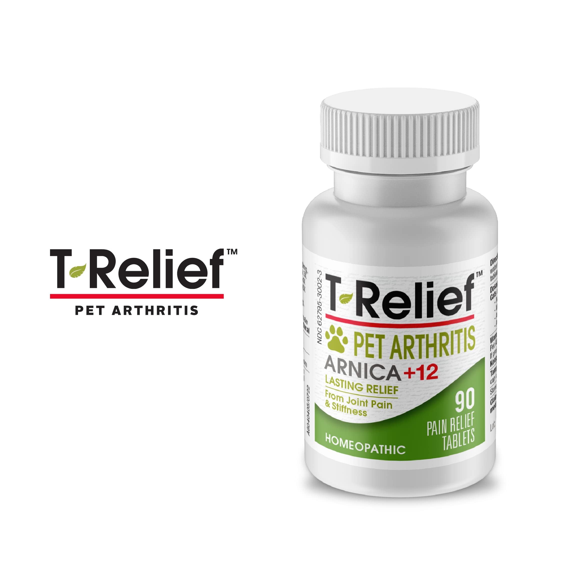 MediNatura T-Relief tablets beside supplement pack showing versatile pet support