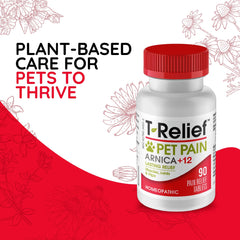 MediNatura T-Relief dissolving remedy shown mixed with food for easy administration.
