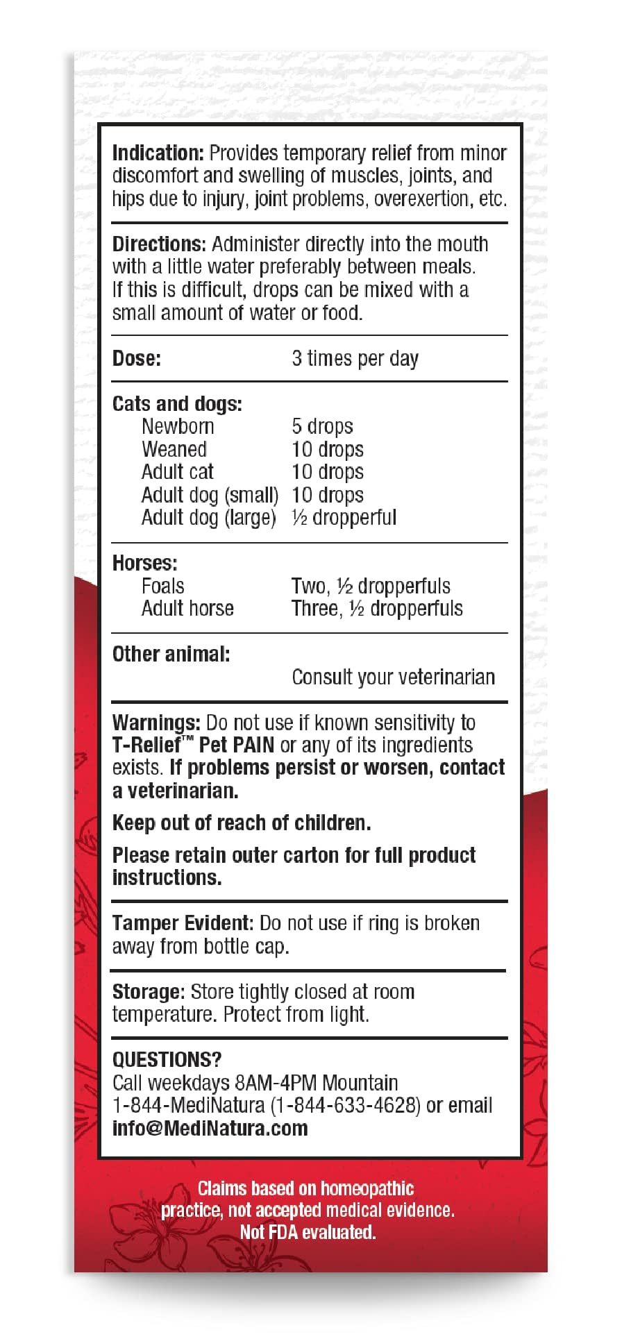 MediNatura T-Relief drops ready for daily use.