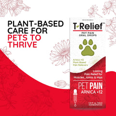 MediNatura T-Relief drops dog paw usage for relief.