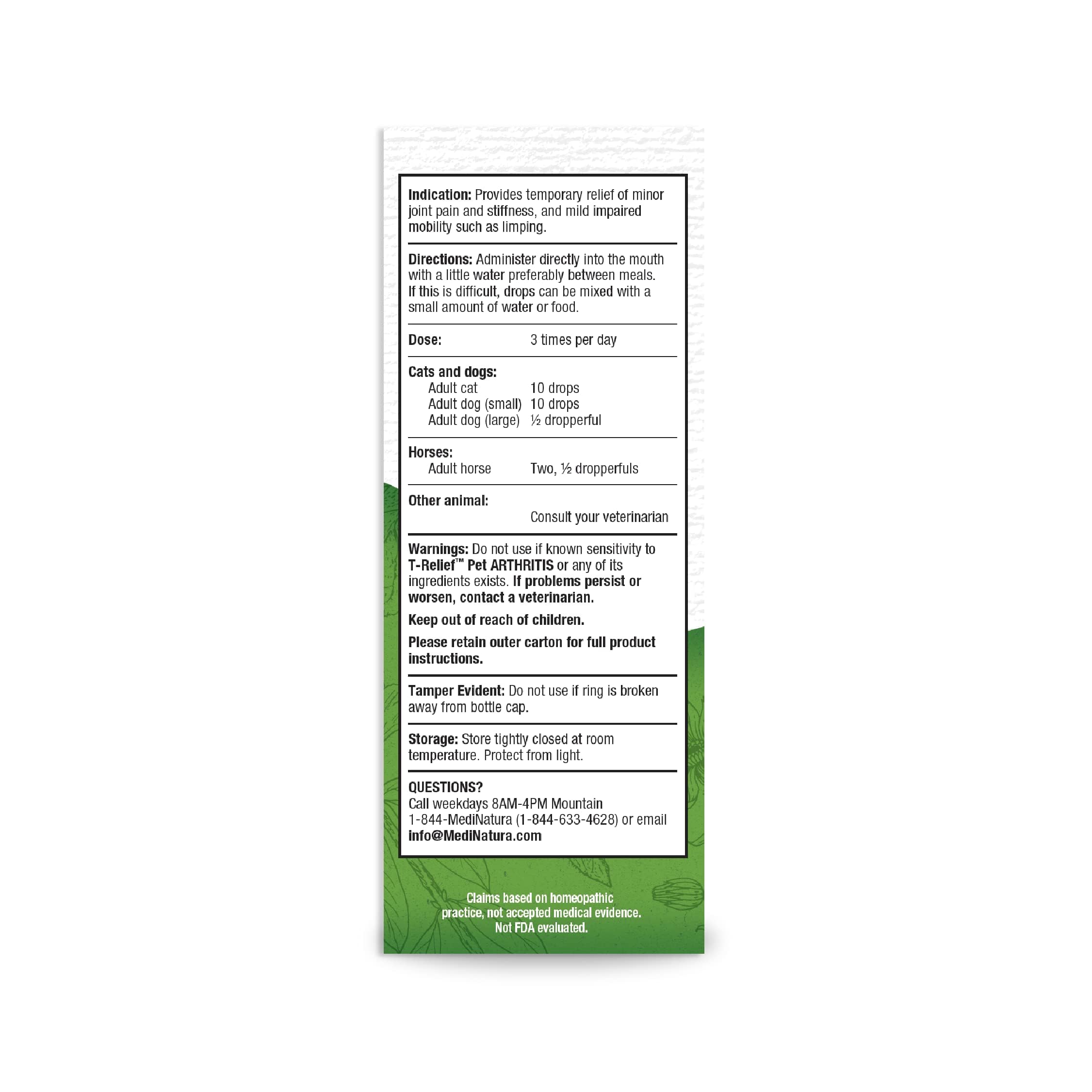 MediNatura T-Relief Drops dropper enables easy dosing for dogs and cats