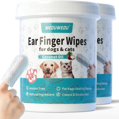 MEDUWEDU limpiador de orejas para dedos, uso cómodo en perros y gatos.