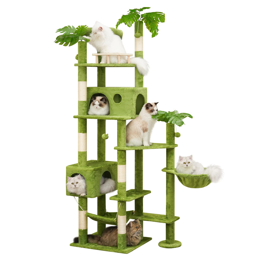 Meecal 77in large cat tower with sisal posts for durable scratching and exercise