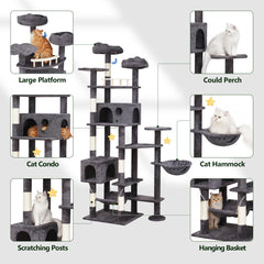 Meecal cat tree with sisal posts supports active scratching and furniture protection.
