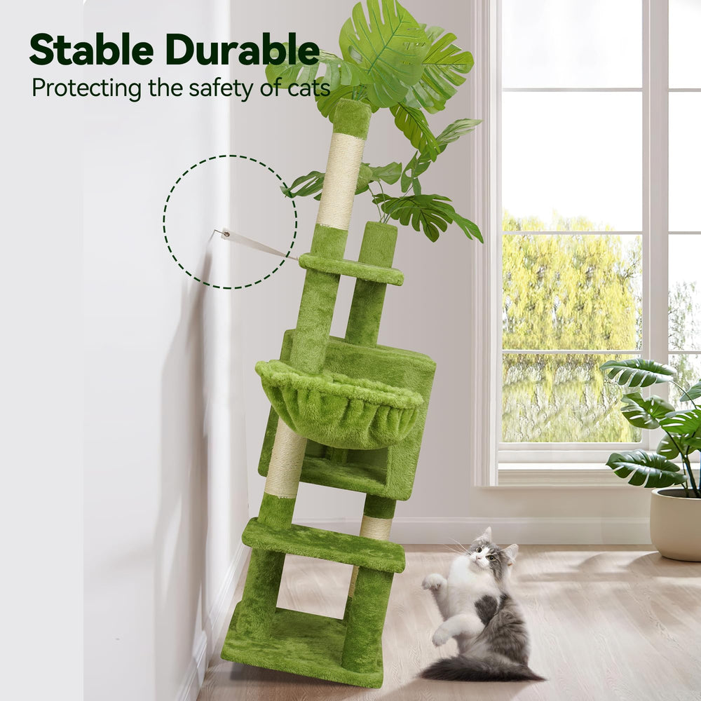 Meecal Cat Tree anti-tip system enhances safe jumping and climbing.
