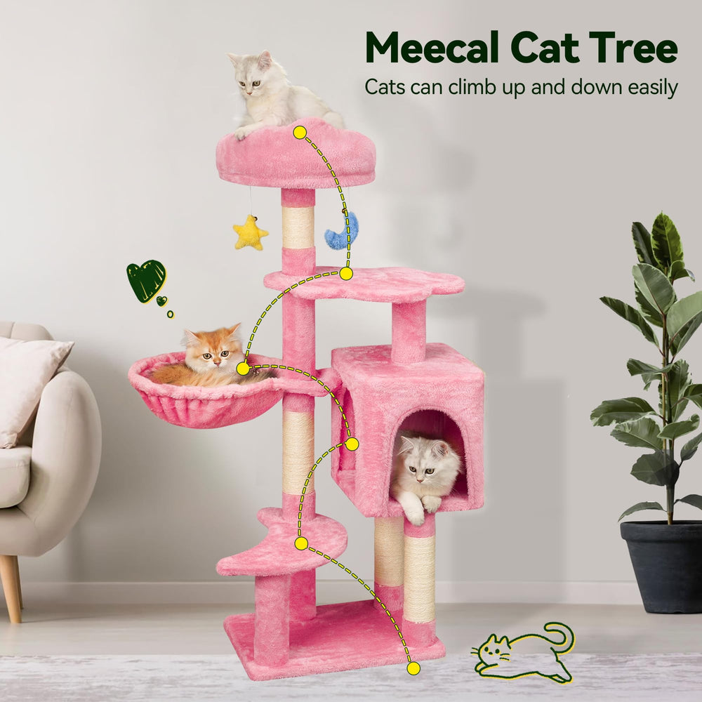 Meecal cat tree is easy to assemble and simple to clean with a lint roller
