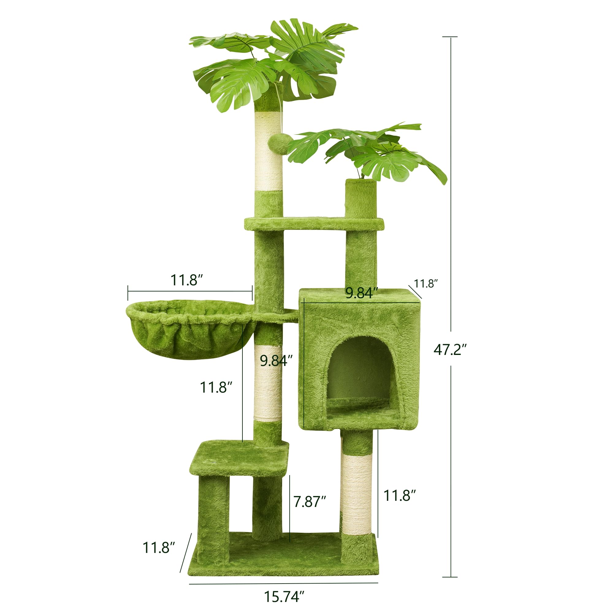 Meecal Cat Tree plush hammock provides a comfy resting spot for small cats.